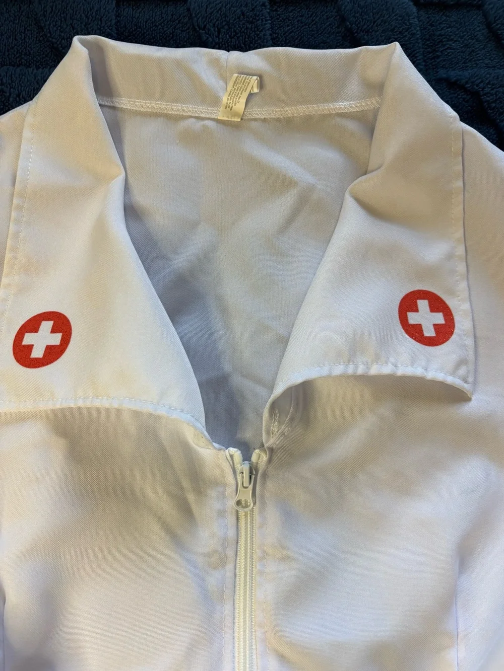 Halloween Women White Nurse Dress with Cap Costume Set